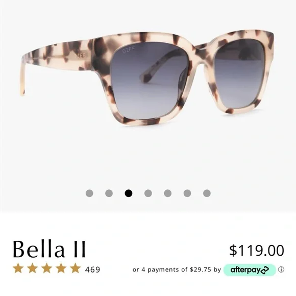 NWT DIFF Eyewear “Bella” DIFF Bella Oversized Sunglasses for Women UV400 Protection  main image 2